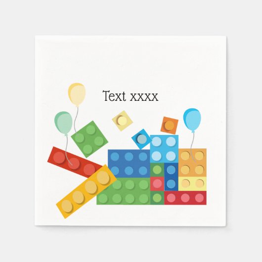 bouwstenen, blok, speelsteen servet (Voorkant)