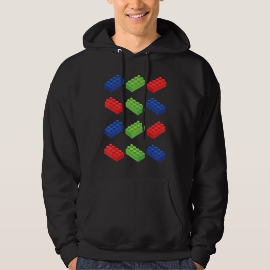 Bouwstenen Blokken Hoofd Bouwer Bricklayer E Hoodie (Voorkant)