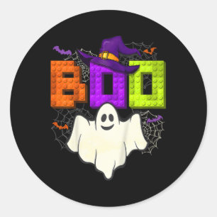 Bouwstenen Boo Halloween Ghost Witch Group Bo Ronde Sticker