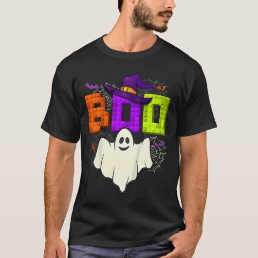 Bouwstenen Boo Halloween Ghost Witch Group Bo T-shirt (Voorkant)