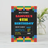 Bouwstenen bouwverjaardag kaart (Staand voorkant)