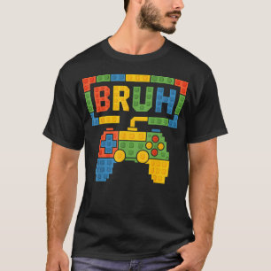 Bouwstenen Bruh Boys Verjaardag Brick Builder T-shirt