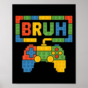 Bouwstenen Bruh Jongens Kinderverjaardag Baksteen Poster