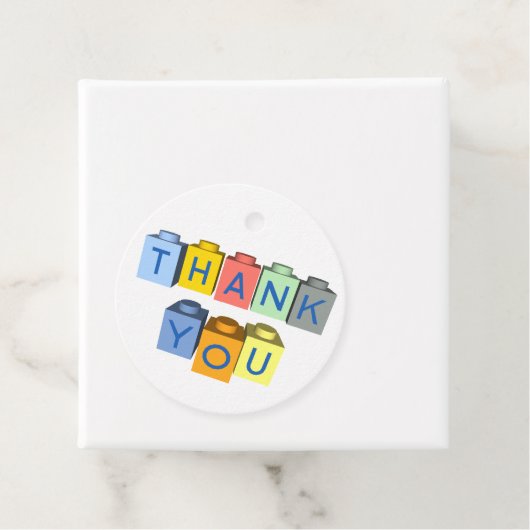 Bouwstenen Dank u bericht Bedankjes Labels (In situ)