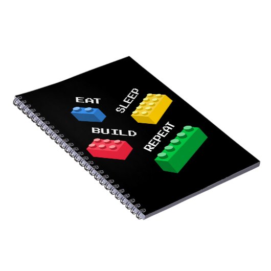 bouwstenen, eet slaap bouwen herhalen notitieboek (Rechterzijde)