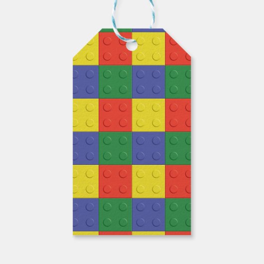 Bouwstenen en bakstenen Naam Tag Cadeaulabel (Achterkant)