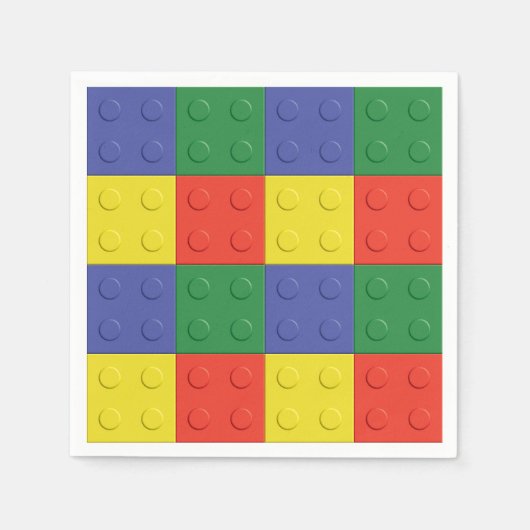 Bouwstenen en bakstenen partij servetten (Voorkant)