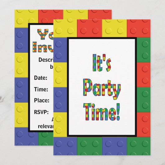 Bouwstenen en -blokken kaart (Voorkant / Achterkant)