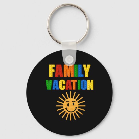 Bouwstenen Familie Vakantie Matching Block Bui Sleutelhanger (Voorkant)