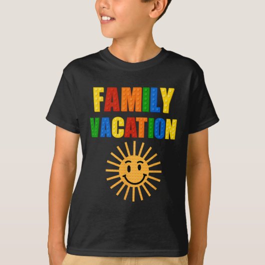 Bouwstenen Familie Vakantie Matching Block Bui T-shirt (Voorkant)