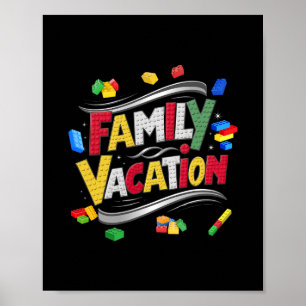 Bouwstenen Familie Vakantie Matching Master Bouw Poster