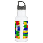 Bouwstenen Gepersonaliseerde naam Boy's School Waterfles (Achterkant)