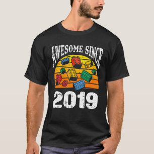 Bouwstenen Geweldige sinds 2019 3e verjaardag 3 T-shirt