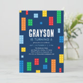 Bouwstenen Jongen Verjaardag Kaart (Staand voorkant)