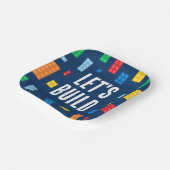 Bouwstenen Jongen Verjaardag Papieren Bordje (Gebogen)