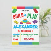 Bouwstenen Jongen Verjaardag Speelgoed Kaart (Staand voorkant)