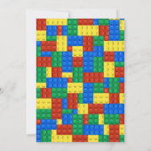 Bouwstenen Jongen Verjaardag Uitnodiging (Achterkant)