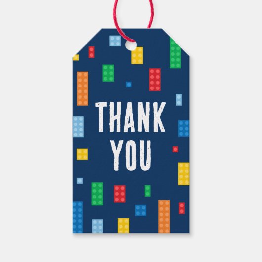 Bouwstenen Jongens Verjaardag Cadeaulabel (Voorkant)