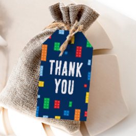 Bouwstenen Jongens Verjaardag Cadeaulabel