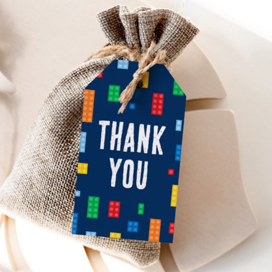 Bouwstenen Jongens Verjaardag Cadeaulabel