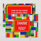 Bouwstenen Jongens Verjaardagsfeestje Bedankt Brie (Voorkant / Achterkant)