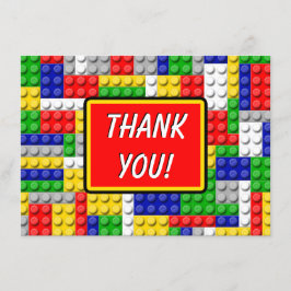 Bouwstenen Jongens Verjaardagsfeestje Bedanktbrief Bedankkaart