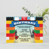 Bouwstenen Kasteel Verjaardag Uitnodigingen (Staand voorkant)