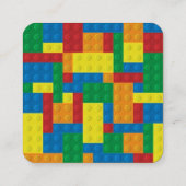 Bouwstenen Kinder Speeldatum Oproepkaarten Vierkante Visitekaartje (Achterkant)