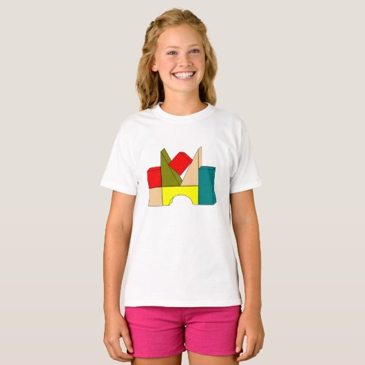 Bouwstenen Meisjes T-shirt (Voorkant volledig)