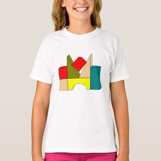 Bouwstenen Meisjes T-shirt (Voorkant)