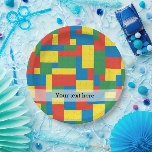 Bouwstenen Papieren Bordje (Feest)