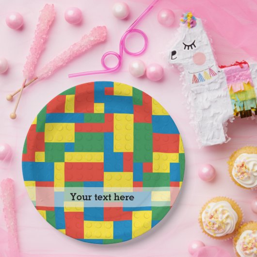 Bouwstenen Papieren Bordje (Feest)
