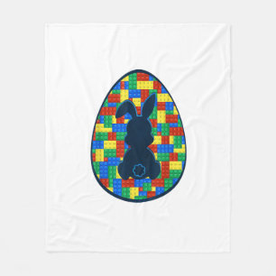 Bouwstenen Pasen Eierkonijn Jongens Meisje Familie Fleece Deken