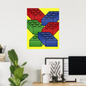 Bouwstenen - poster voor kunstdeco (Thuiskantoor)