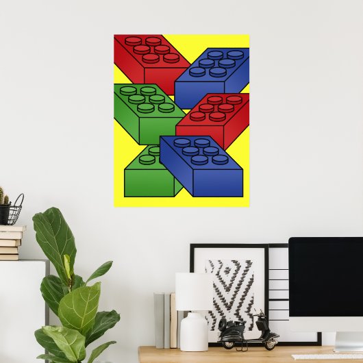 Bouwstenen - poster voor kunstdeco (Thuiskantoor)