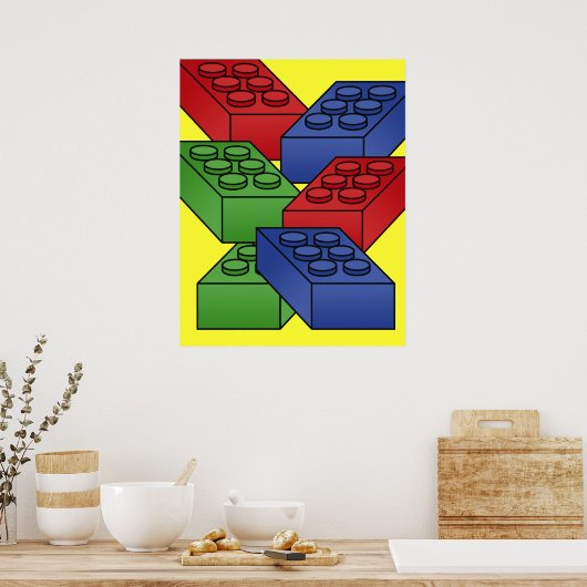 Bouwstenen - poster voor kunstdeco (Keuken)