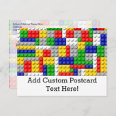 Bouwstenen Primaire Colour Boy's Birthday/Party Briefkaart (Voorkant / Achterkant)