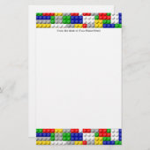 Bouwstenen Primaire Colour Boy's Birthday/Party Briefpapier (Voorkant / Achterkant)