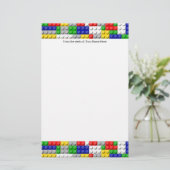 Bouwstenen Primaire Colour Boy's Birthday/Party Briefpapier (Staand voorkant)
