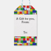 Bouwstenen Primaire Colour Boy's Birthday/Party Cadeaulabel (Achterkant)