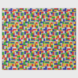 Bouwstenen Primaire Colour Boy's Birthday/Party Cadeaupapier