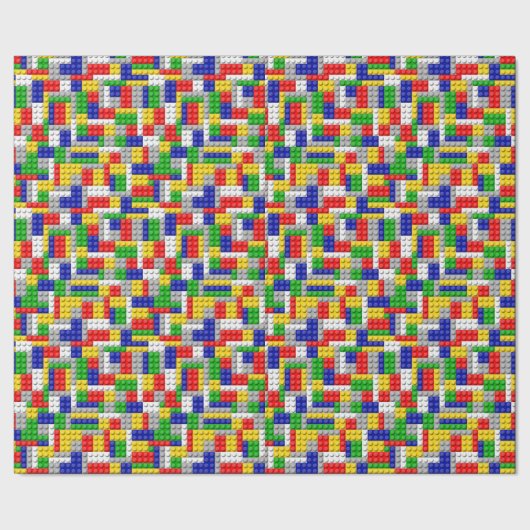 Bouwstenen Primaire Colour Boy's Birthday/Party Cadeaupapier (Zoom)