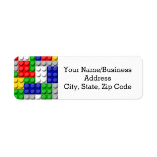 Bouwstenen Primaire Colour Boy's Birthday/Party Etiket