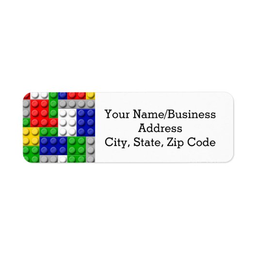 Bouwstenen Primaire Colour Boy's Birthday/Party Etiket (Voorkant)