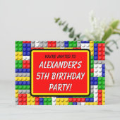 Bouwstenen Primaire Colour Boy's Birthday/Party Kaart (Staand voorkant)