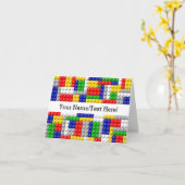 Bouwstenen Primaire Colour Boy's Birthday/Party Kaart (Gele Bloem)