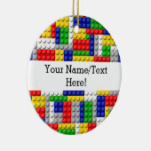 Bouwstenen Primaire Colour Boy's Birthday/Party Keramisch Ornament (Rechts)