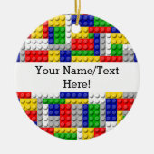 Bouwstenen Primaire Colour Boy's Birthday/Party Keramisch Ornament (Voorkant)