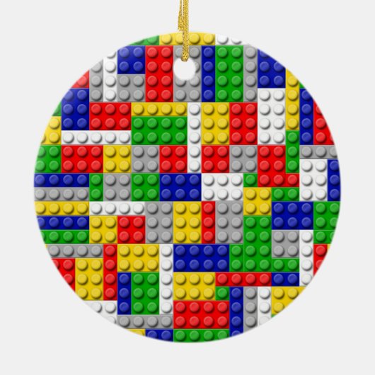 Bouwstenen Primaire Colour Boy's Birthday/Party Keramisch Ornament (Achterkant)