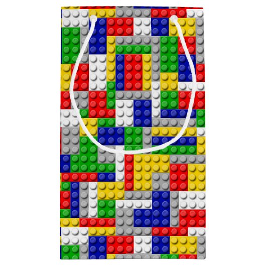 Bouwstenen Primaire Colour Boy's Birthday/Party Klein Cadeauzakje (Achterkant)